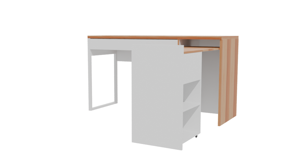 Modern Minimalist Desk with Storage 3D Model - Professional 3D Model Render 12