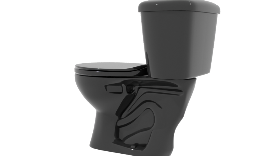 Sleek Black Toilet 3D Model - Professional 3D Model Render 3