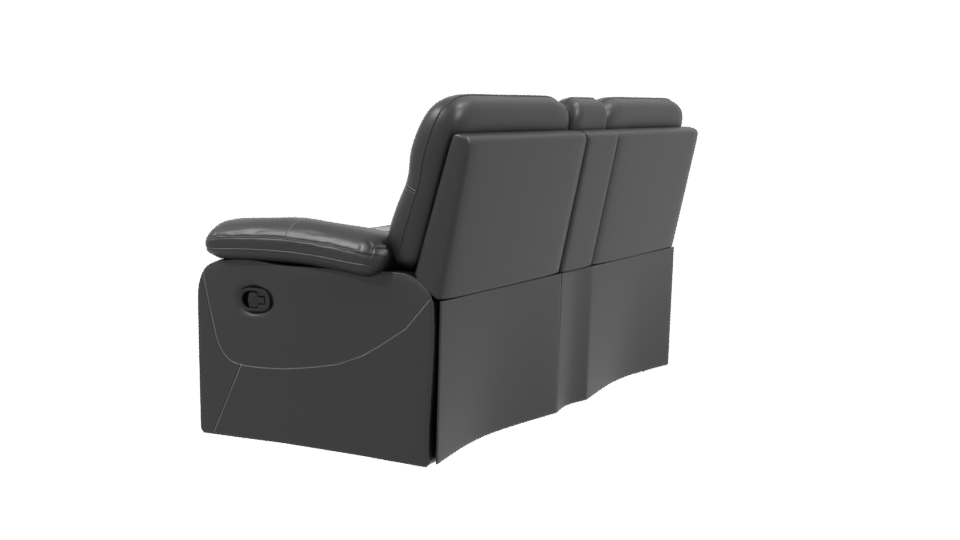 Stylish Black Recliner Sofa 3D - Professional 3D Model Render 3