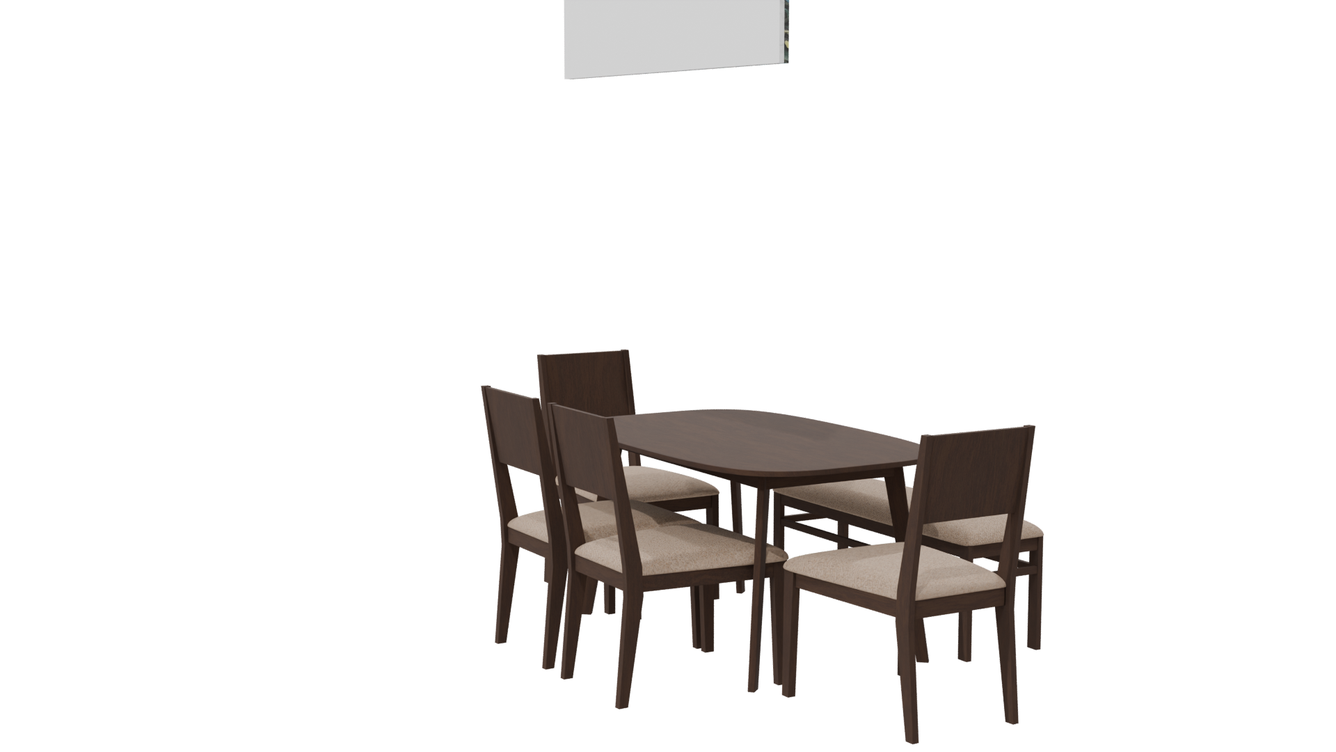 Stylish Wooden Dining Set 3D - Professional 3D Model Render 7