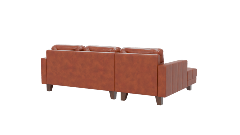 Stylish Modern Leather Sectional Sofa 3D Model - Professional 3D Model Render 6