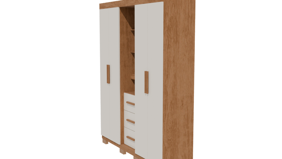 Stylish Wooden Wardrobe 3D Model - Professional 3D Model Render 13