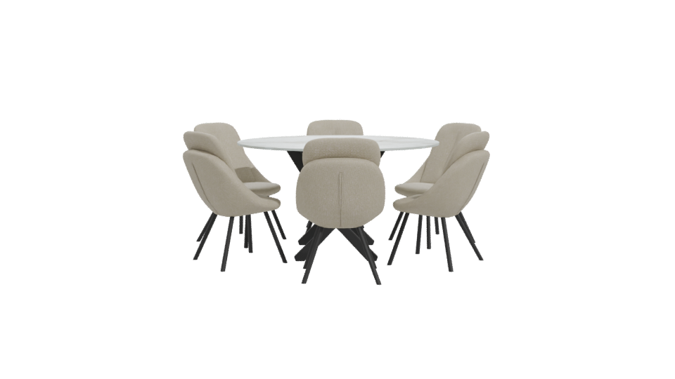 Stylish Dining Table Set 3D - Professional 3D Model Render 11