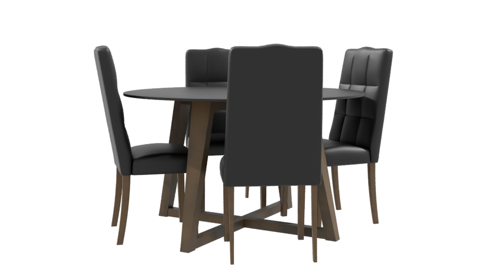 Round Dining Table Set 3D - Professional 3D Model Render 9