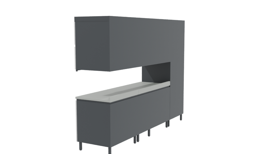 Contemporary Modular Kitchen Cabinet 3D - Professional 3D Model Render 3