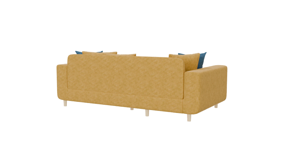 Stylish Yellow L-Shaped Sofa 3D Model - Professional 3D Model Render 6