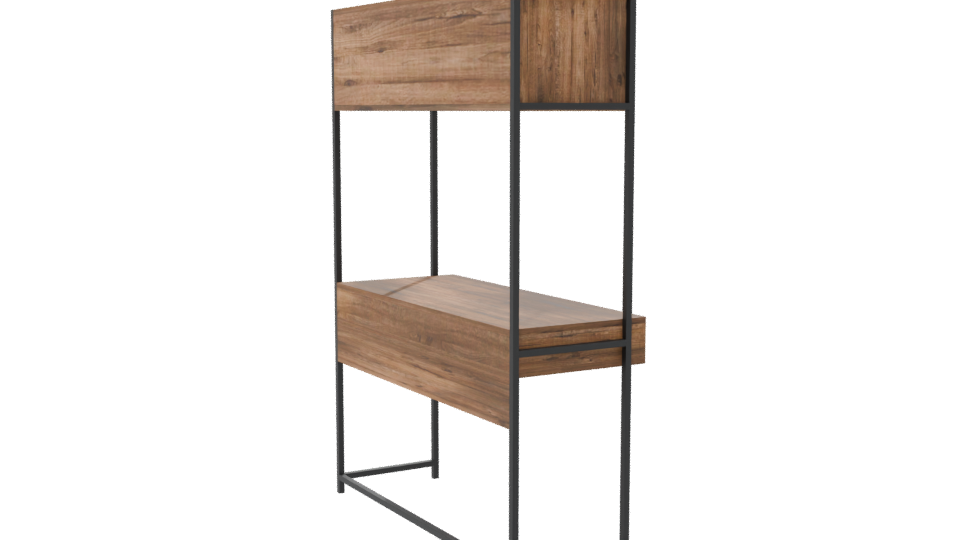 Stylish Wooden Office Desk 3D - Professional 3D Model Render 7