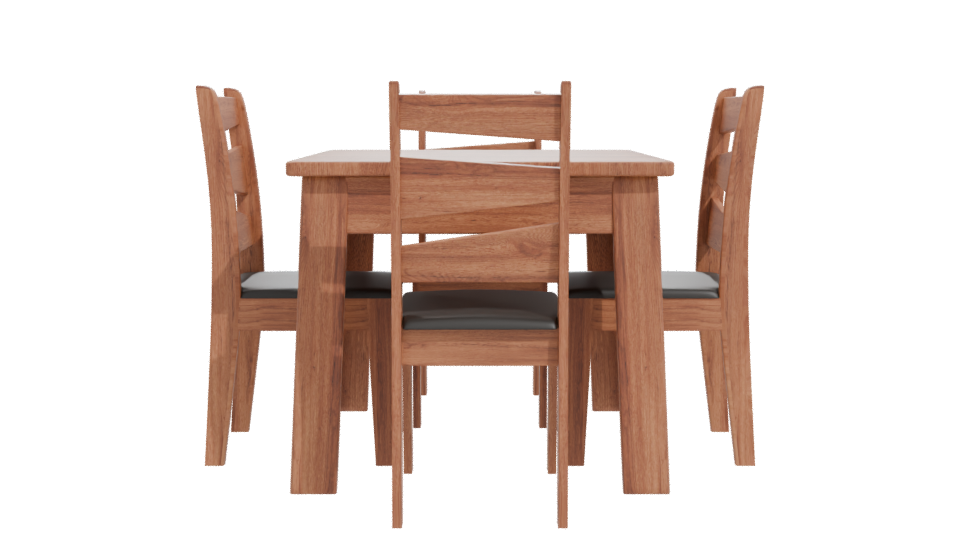 Stylish Wooden Dining Table Set 3D Model - Professional 3D Model Render 11