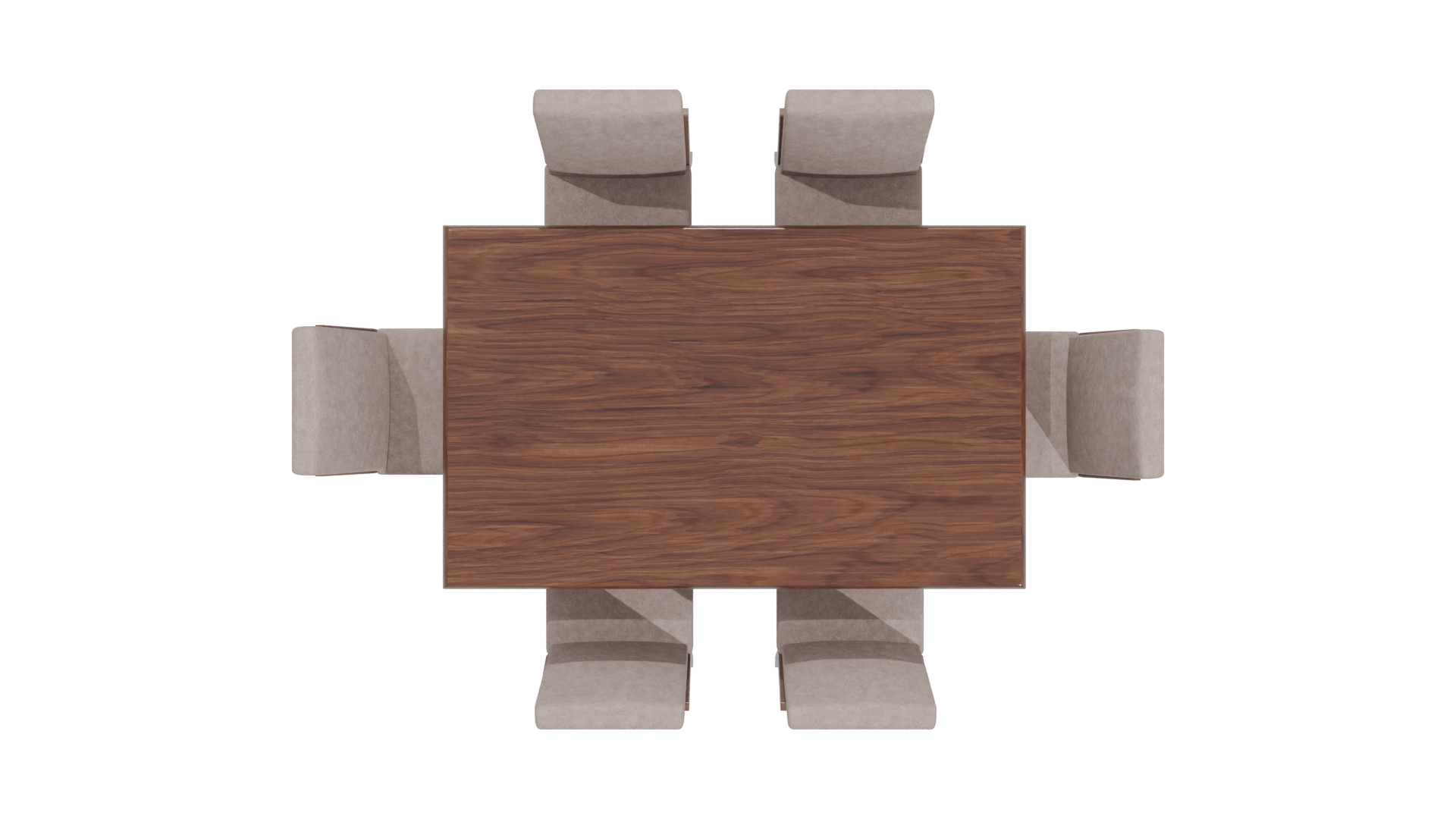 Stylish Wooden Dining Table Set - Professional 3D Model Render 6