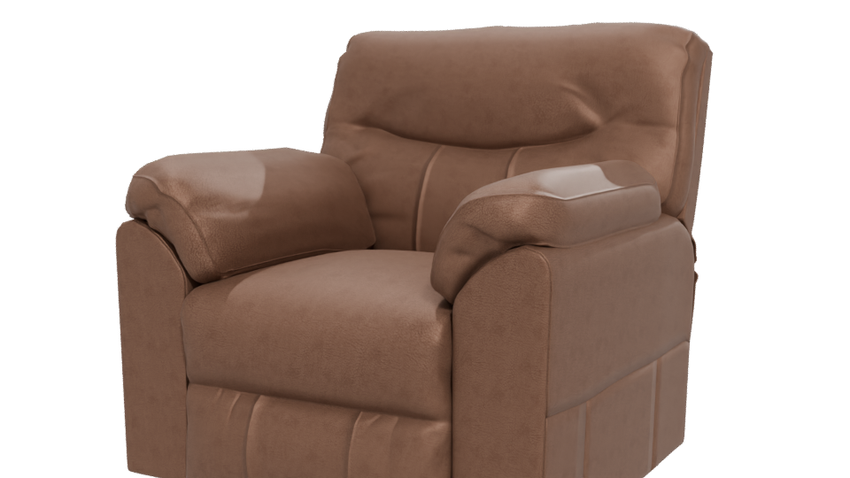Stylish Brown Fabric Armchair 3D Model - Professional 3D Model Render 12