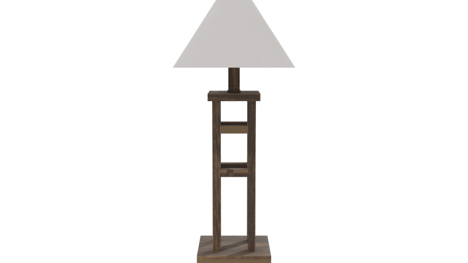 Stylish Wooden Table Lamp 3D - Professional 3D Model Render 8