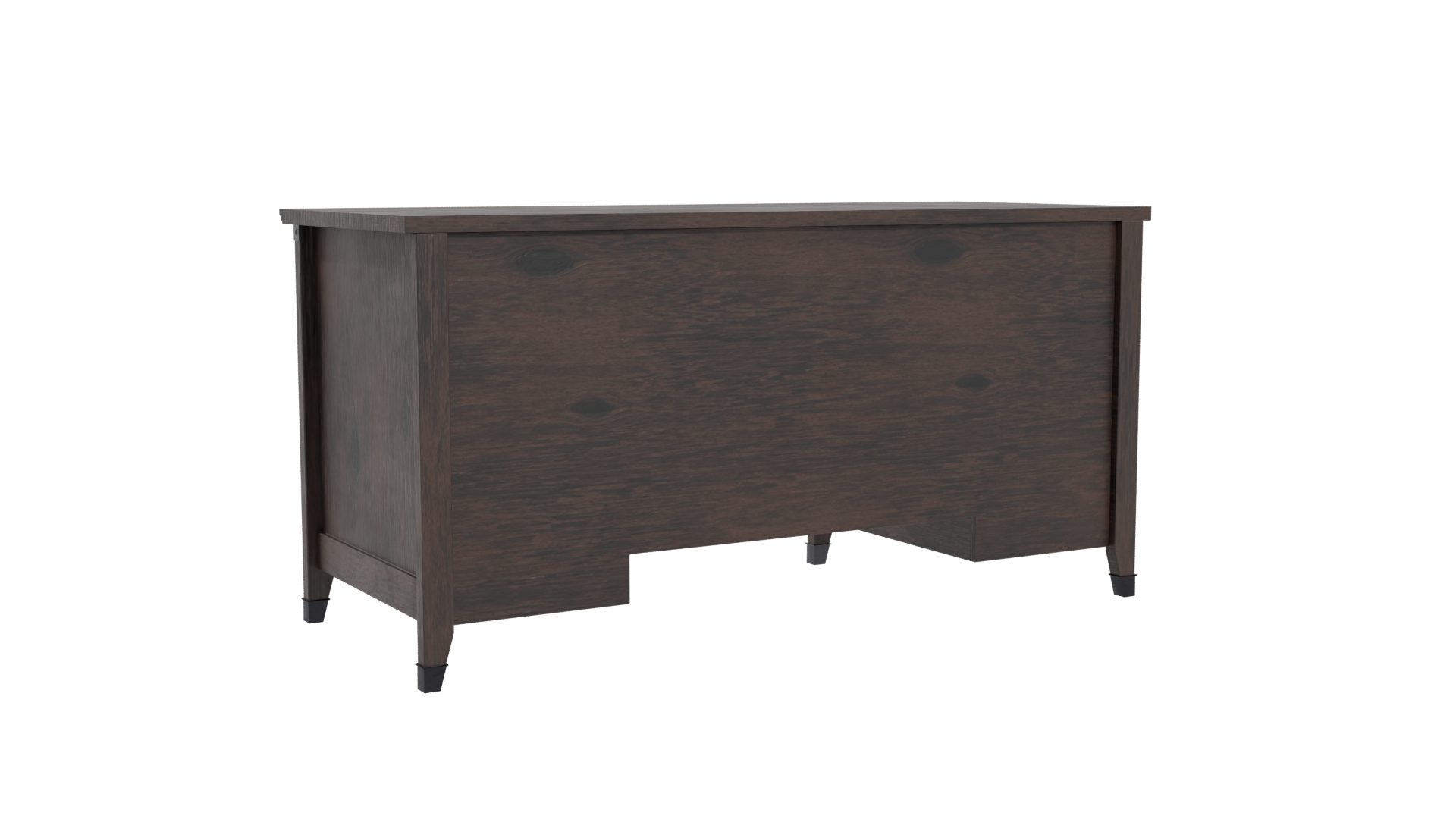 Elegant Wooden Office Desk Model - Professional 3D Model Render 4