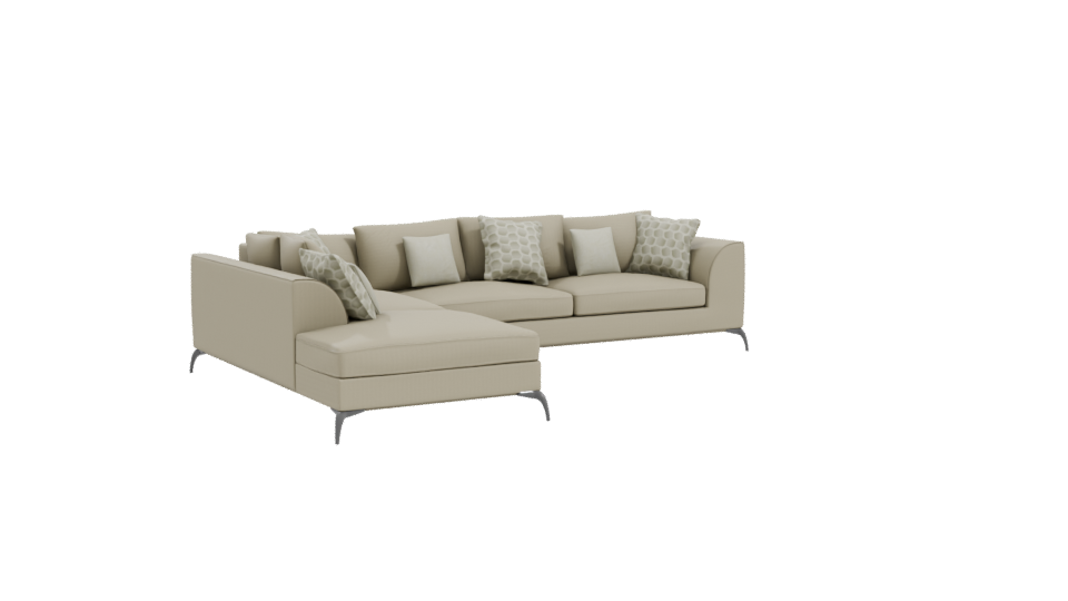 Elegant Modern Sectional Sofa 3D Model - Professional 3D Model Render 10