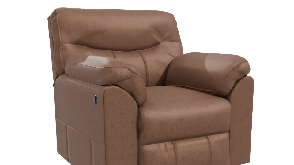 Stylish Brown Fabric Armchair 3D Model - Professional 3D Model Render 10