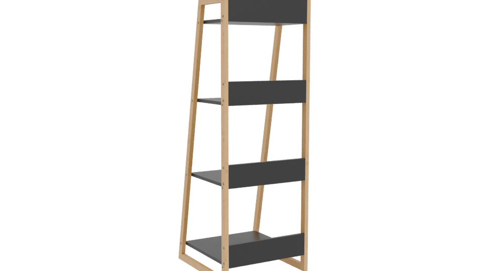 Minimalist Wooden Shelf 3D Model - Professional 3D Model Render 4