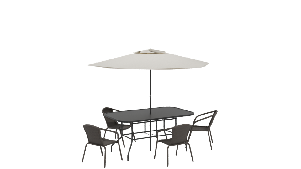 Modern Outdoor Dining Set 3D - Professional 3D Model Render 4