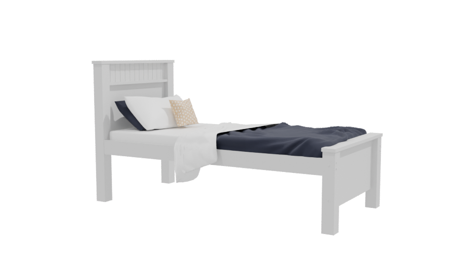 Stylish Single Bed Model 3D - Professional 3D Model Render 9