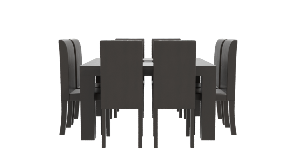 Minimalist Dining Table Set 3D - Professional 3D Model Render 11