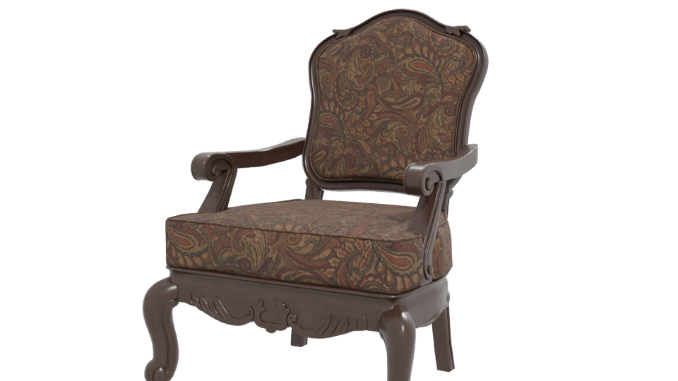 Vintage Upholstered Accent Chair 3D - Professional 3D Model Render 12