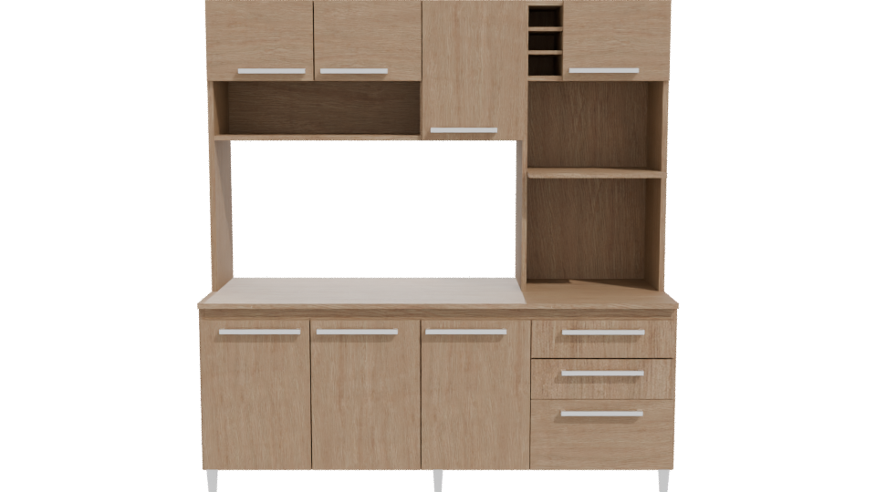 Modern Wooden Cabinet 3D Model - Professional 3D Model Render 11