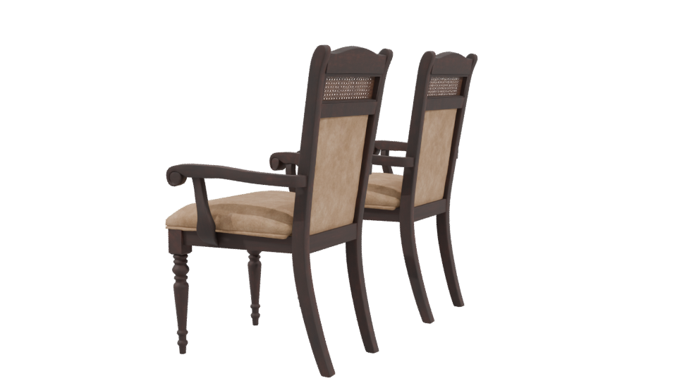 Classic Wooden Armchair Model - Professional 3D Model Render 3