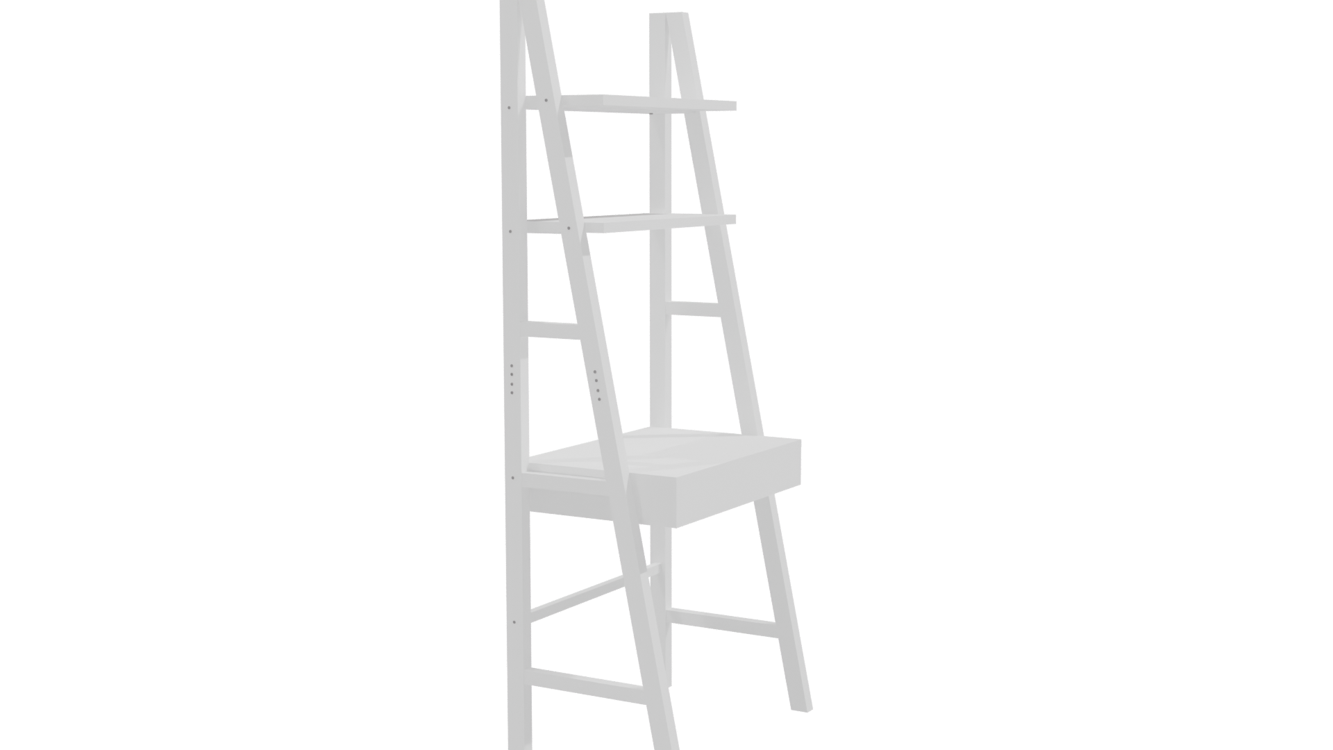 Stylish Wooden Ladder Shelf 3D - Professional 3D Model Render 9