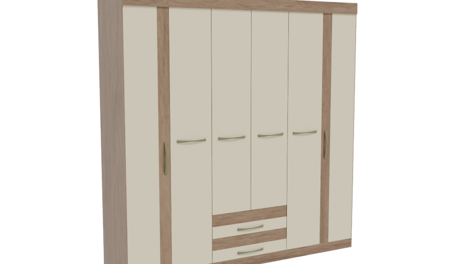 Stylish Modern Wardrobe Cabinet 3D Model - Professional 3D Model Render 10