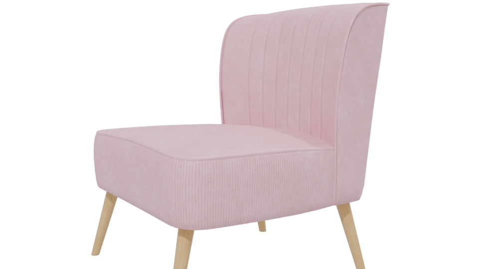 Stylish Pink Accent Chair 3D - Professional 3D Model Render 13