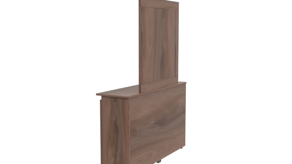 Stylish Wooden Dresser with Mirror - Professional 3D Model Render 3