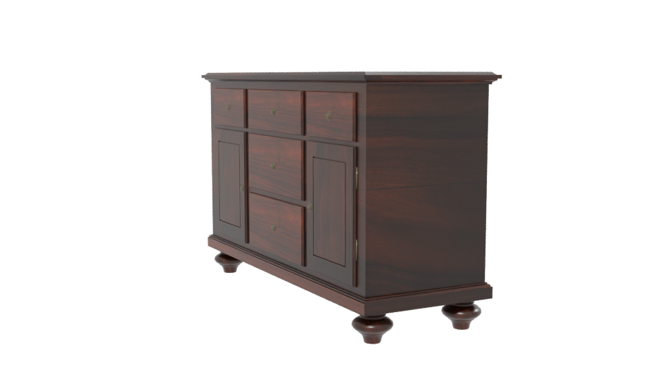 Elegant Wooden Sideboard Model - Professional 3D Model Render 13