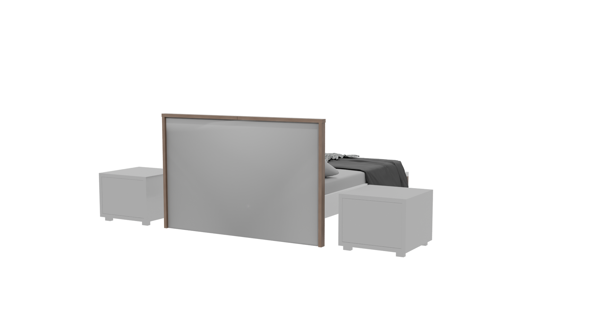 Modern Queen Bed with Nightstands 3D - Professional 3D Model Render 18