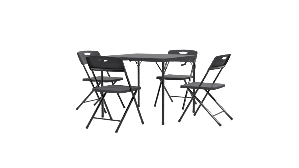 Minimalist Folding Table Set 3D - Professional 3D Model Render 12