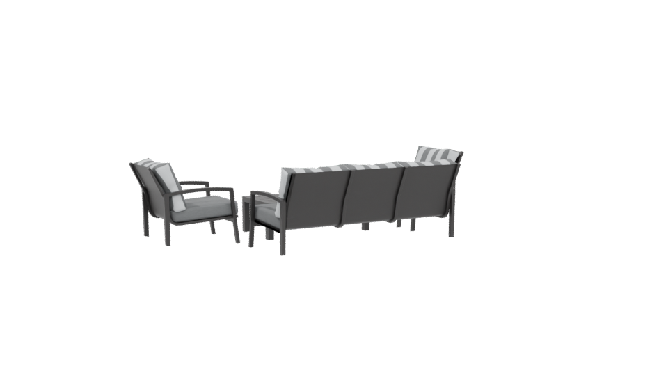 Contemporary Outdoor Seating Set 3D Model - Professional 3D Model Render 4
