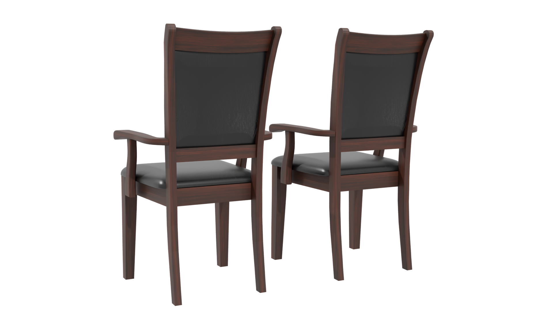 Elegant Black Upholstered Dining Chairs - Professional 3D Model Render 19