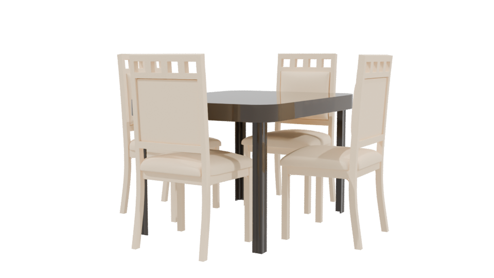 Stylish Dining Table Set 3D - Professional 3D Model Render 3
