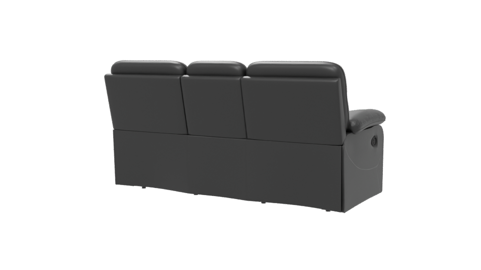 Stylish Black Leather Sofa 3D - Professional 3D Model Render 6