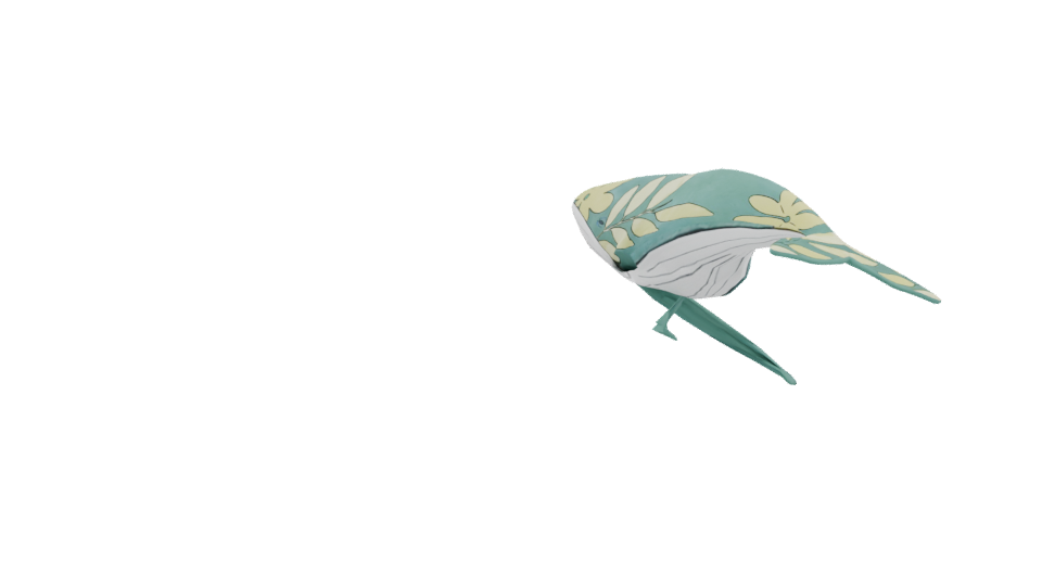 Stylized Tropical Whale 3D Model - Professional 3D Model Render 3