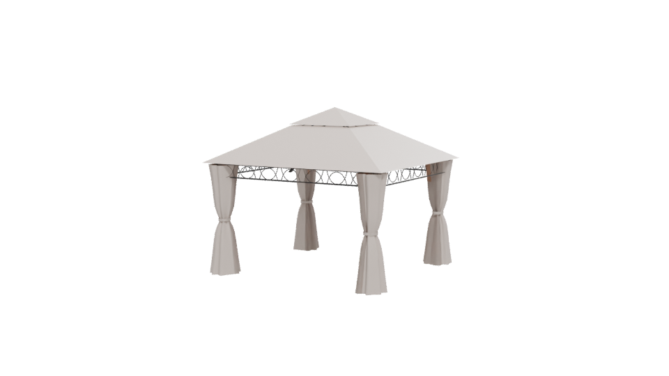 Elegant Outdoor Canopy Gazebo 3D Model - Professional 3D Model Render 12