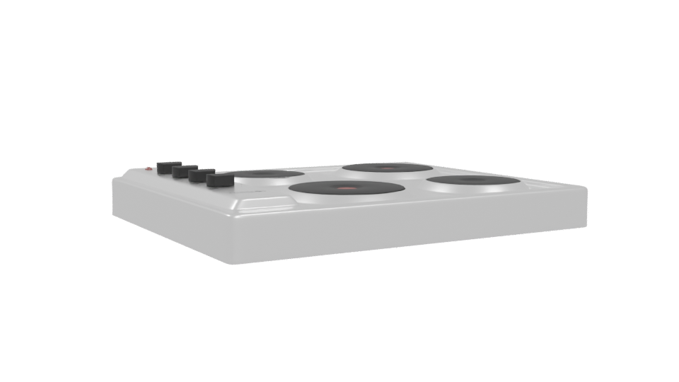 Modern Electric Stovetop 3D Model - Professional 3D Model Render 4