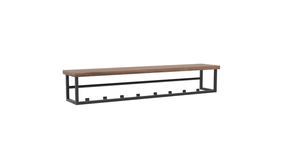 Elegant Wooden Bench Model - Professional 3D Model Render 4