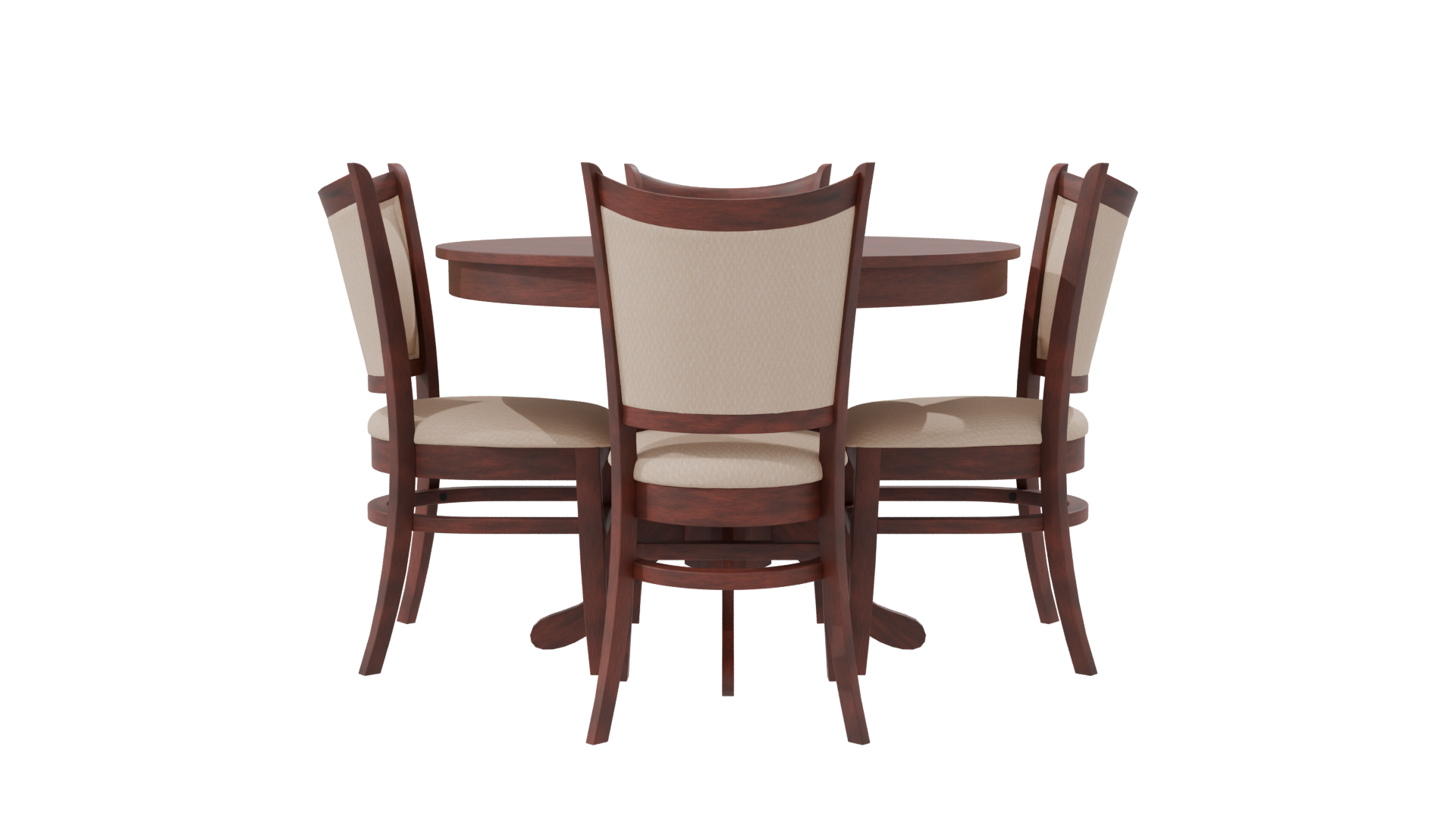 Elegant Round Dining Table Set - Professional 3D Model Render 8