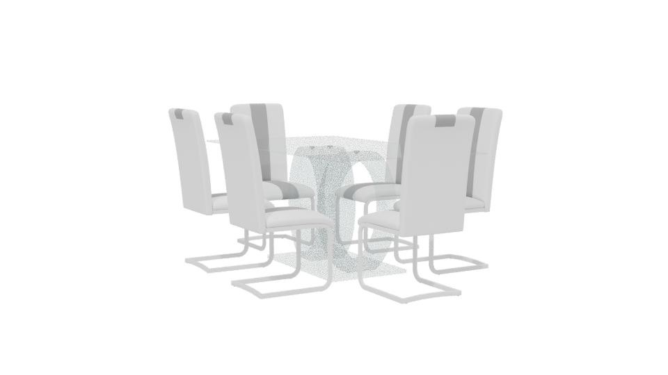 Contemporary Glass Dining Table Set - Professional 3D Model Render 13