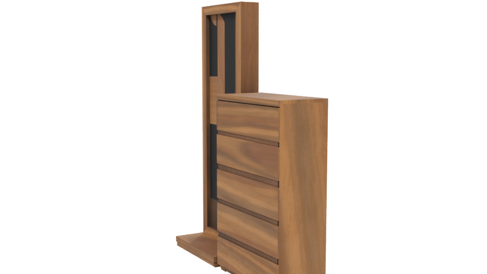 Elegant Wooden Mirror and Cabinet - Professional 3D Model Render 13