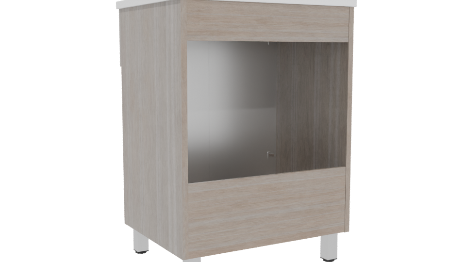 Contemporary Wooden Storage Cabinet 3D Model - Professional 3D Model Render 4