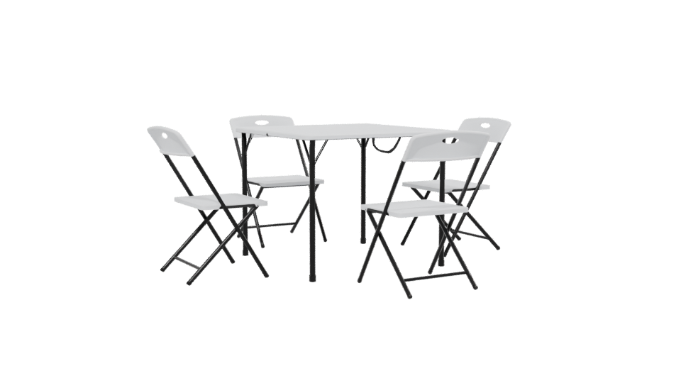 Minimalist Folding Table Set 3D - Professional 3D Model Render 13