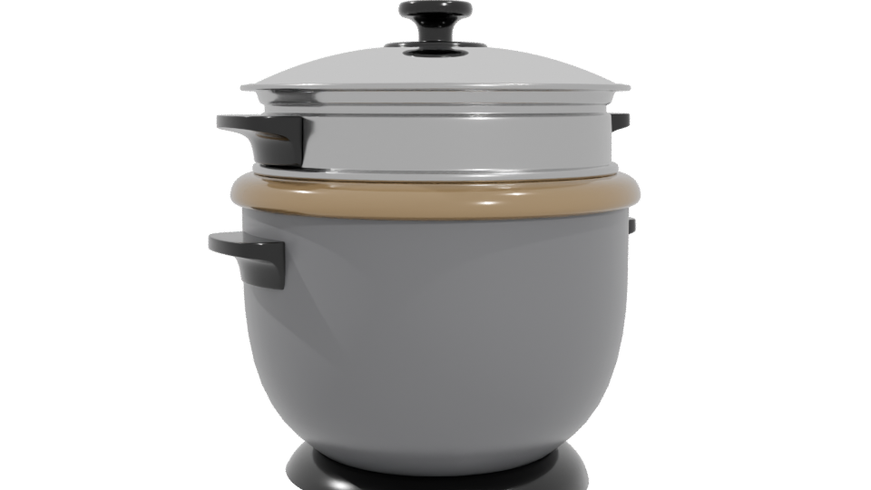 Ceramic Electric Rice Cooker 3D Model - Professional 3D Model Render 4