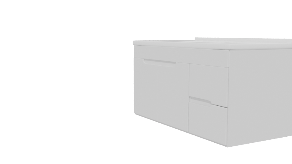 Minimalist White Bathroom Vanity 3D - Professional 3D Model Render 13