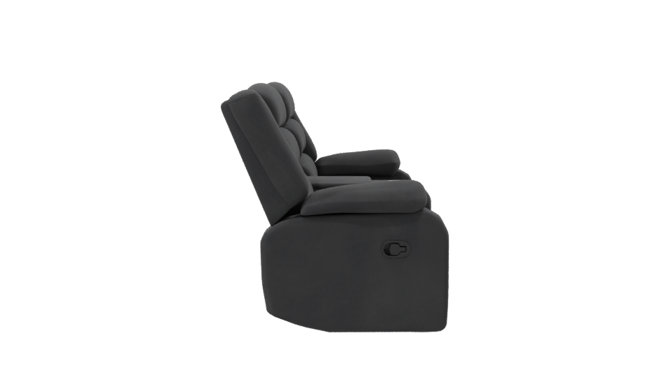 Reclining Black Love Seat 3D - Professional 3D Model Render 8