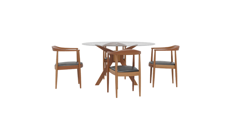 Stylish Modern Dining Table and Chair Set 3D Model - Professional 3D Model Render 5