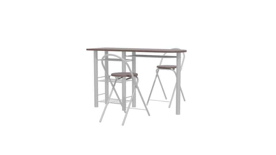 Stylish Modern Bar Table with Stools 3D Model - Professional 3D Model Render 12